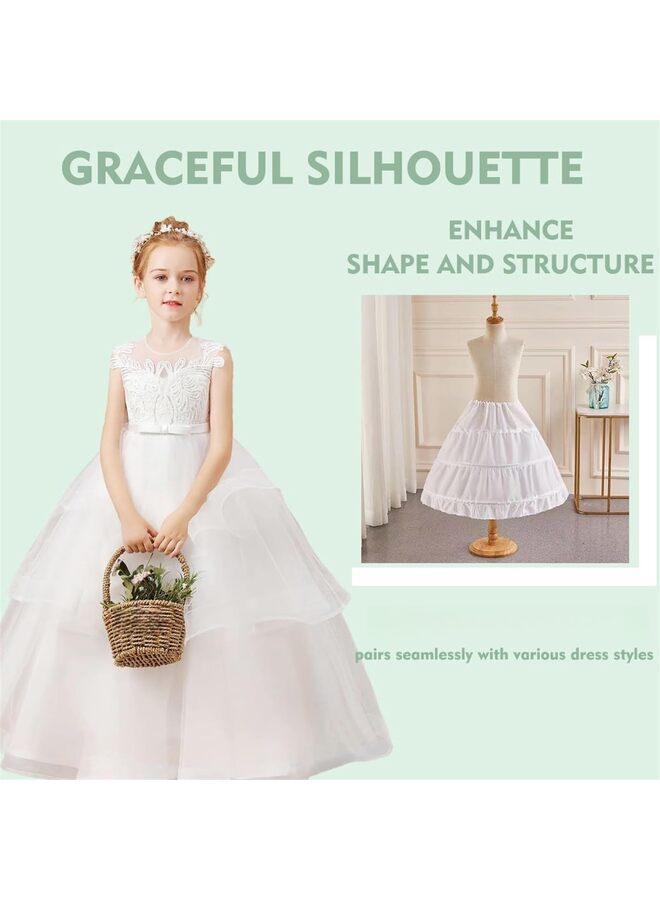 LAMAY Girls' Slips, Ball Gown Petticoat 2 & 3 Hoops Crinoline Skirt Full Slip for Girls Flower Girl Sleeveless Full Slip 3 Hoops Petticoat ( 55CM ) - Image 5